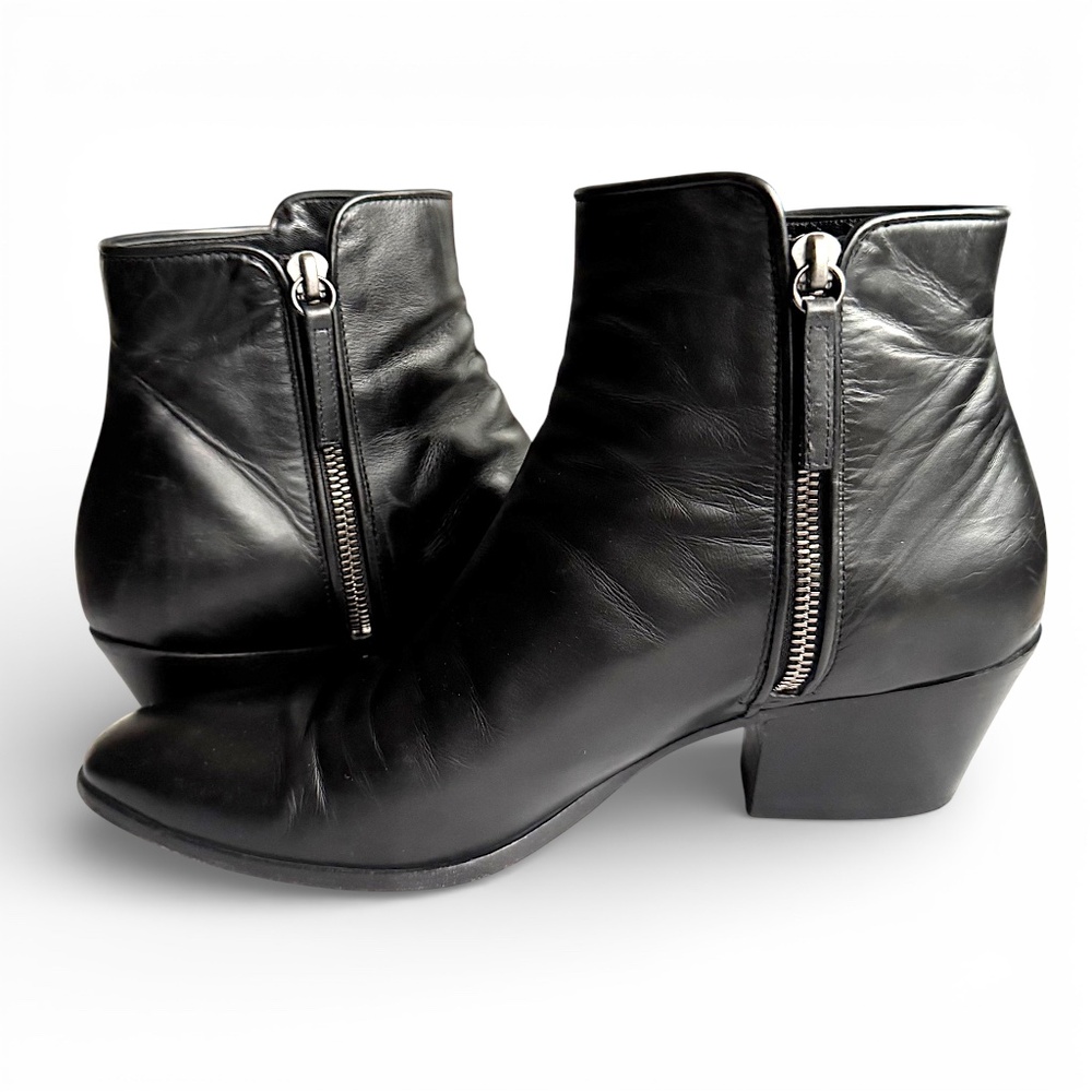 GIUSEPPE ZANOTTI Daddy 40 black leather ankle boots size 39 - Picture 4 of 16